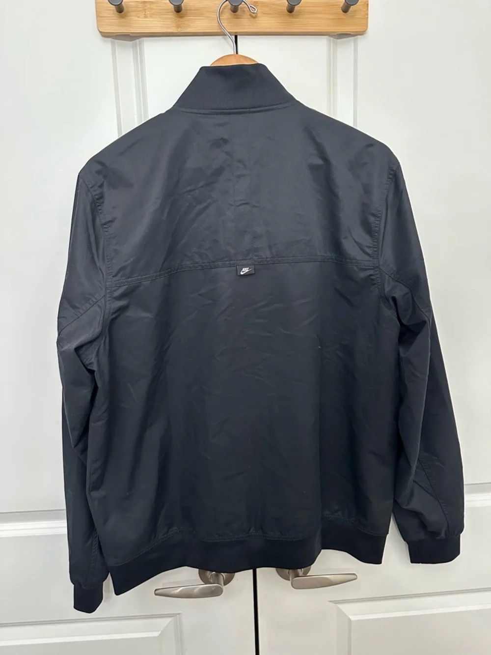 Nike Black Bomber Jacket with White Logo NWOT - Picture 3 of 3